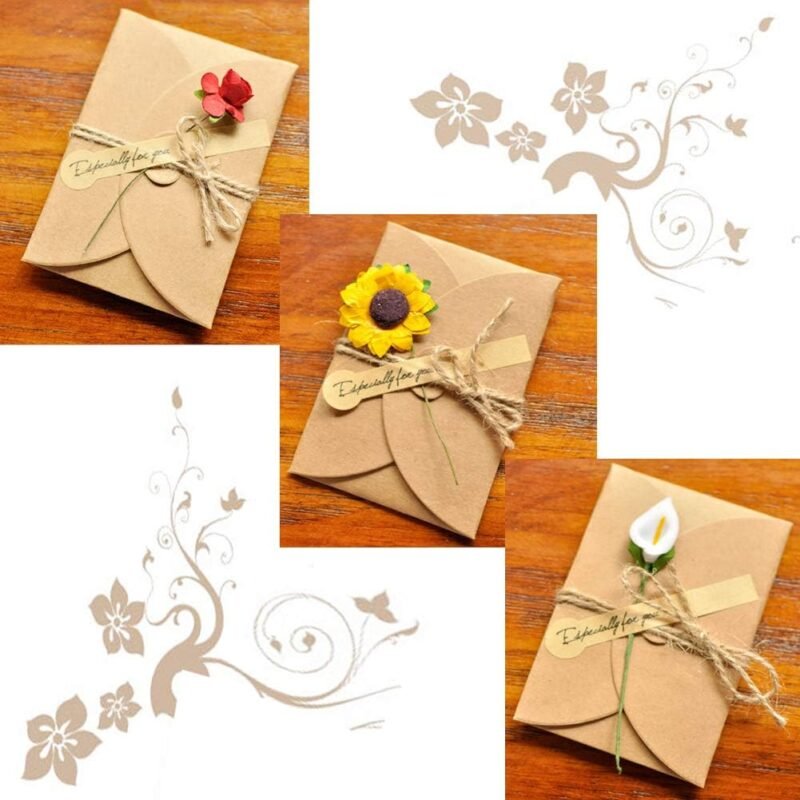 AECIH Flower Thank You Card 12 Pack All Occasion Greeting Card Handmade Invitation Card with Envelopes - Image 8