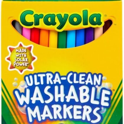 Crayola Ultra Clean Fine Line Markers (12ct), Washable Markers for Kids, Arts & Crafts, Coloring Book Markers, Toddler Gifts