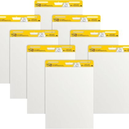 Post-it 1668443 Super Sticky Easel Pad 25-Inch x 30-Inch White 8/Pack (559-VAD-8PK)