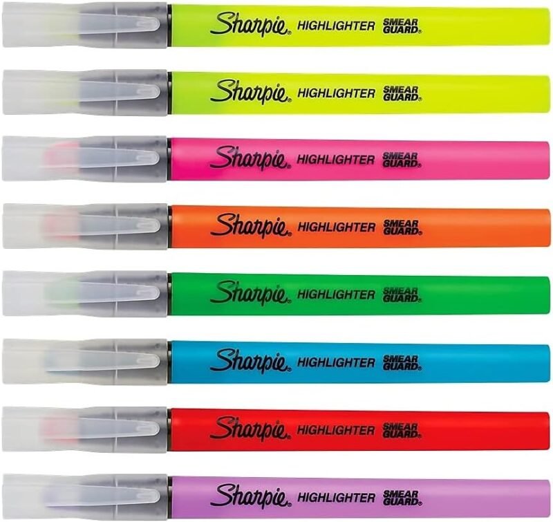 Sharpie Clear View Highlighter Sticks, Chisel Tip, Assorted Fluorescent, 8 Count - School, Home, and Office Use, Teacher Supplies - Image 3