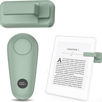 RF Remote Control Page Turner for Kindle Paperwhite Scribe Accessories, Page Turner Clicker for iPad Tablets Reading Novels Taking, Phone Camera Video Record Triggers Remote, Agave Green