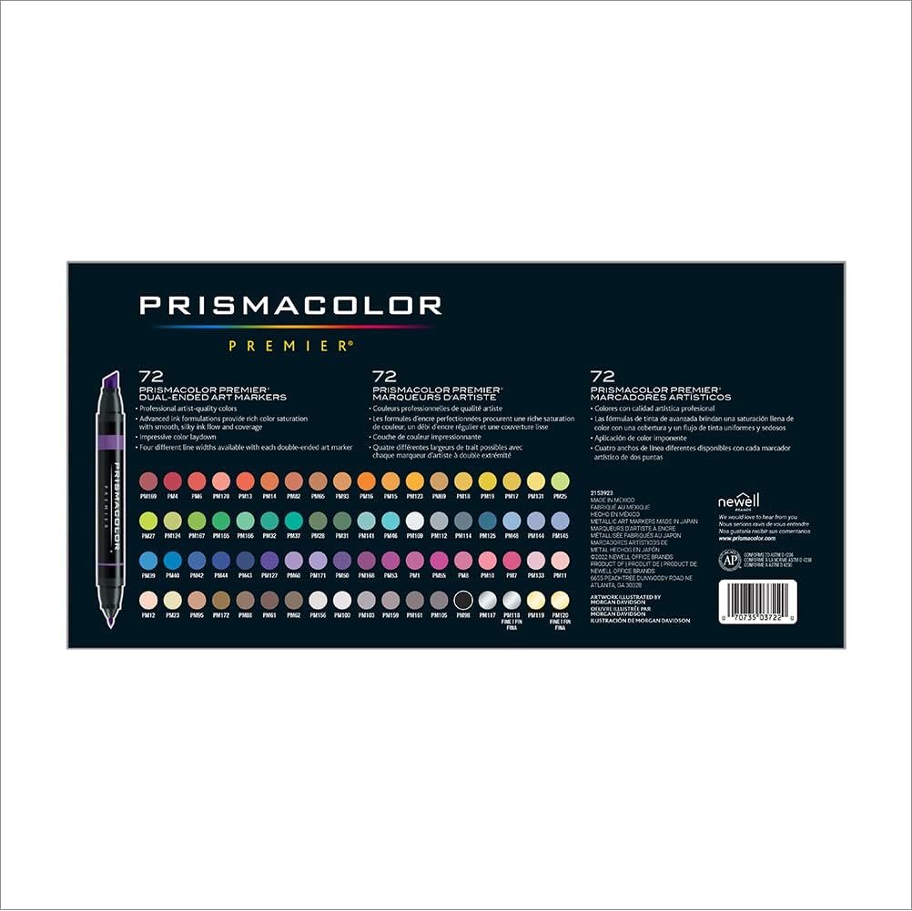 Prismacolor Premier Dual-Ended Art Markers Alcohol Marker Set 72 Count - Assorted Colors Perfect for Adult Coloring Drawing Art Supplies Bible Study Supplies - Image 5