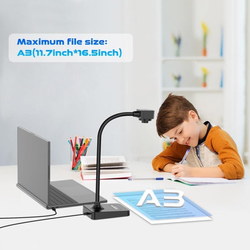 AlKOR USB Document Camera for Teaching & Distance Learning,Manual Focus Webcam with Mic, Foldable Design for Mac/Windows/Chromebook-Online Classes, Web Conferencing & Live Demos,Remote Work - Image 5