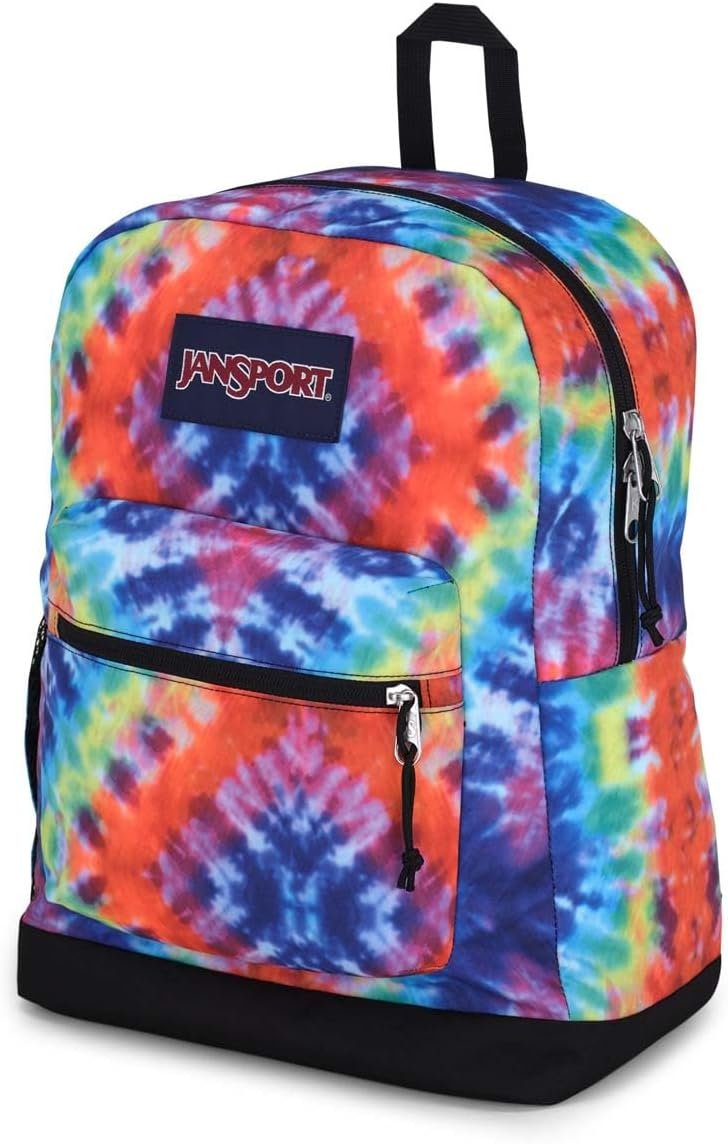 JanSport Cross Town Plus Backpack - Large Main Compartment, Side Water Bottle Pocket, 15-Inch Padded Laptop Sleeve - Red/Multi Hippie Days - Image 7