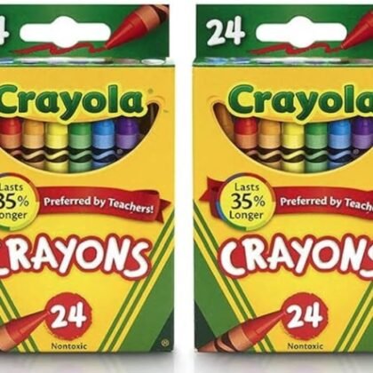 Crayola 24 Count Box of Crayons Non-Toxic Color Coloring School Supplies (2 Packs)
