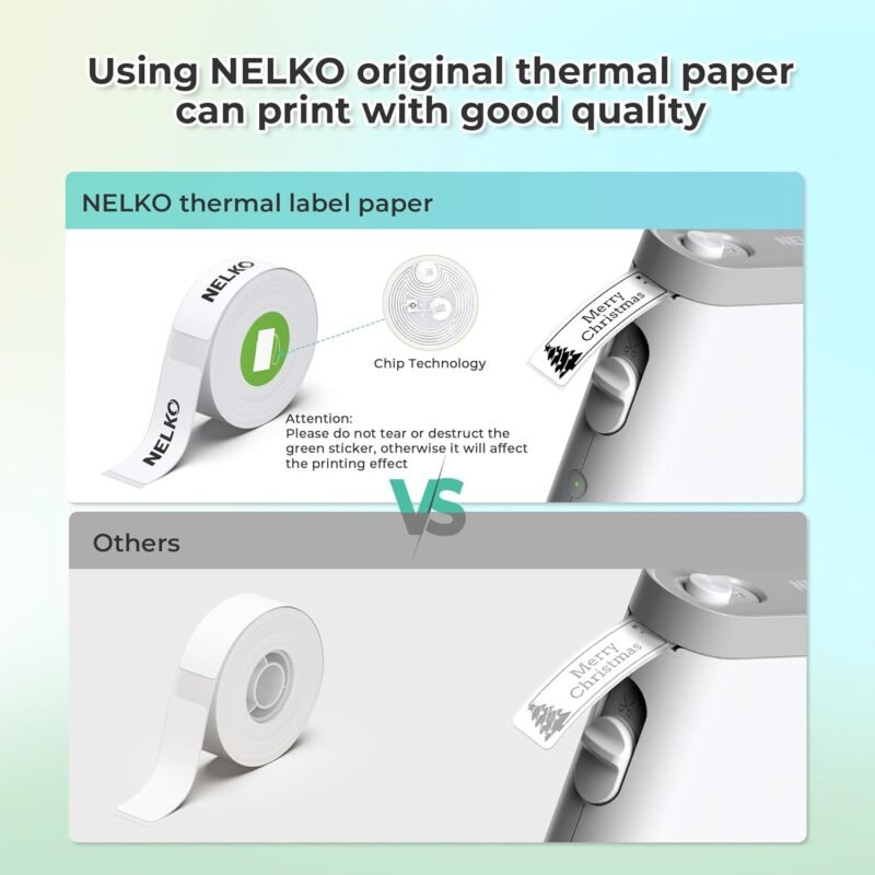 Nelko Label Maker Machine with Tape, P21 Bluetooth Label Printer, Wireless Mini Label Makers with Multiple Templates for School Office Home, White - Image 8