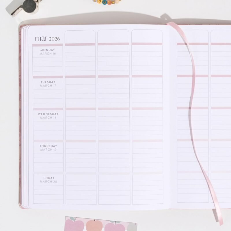 Erin Condren 12-Month Teacher Lesson Planner (Jul 2025 - Jun 2026), 8" x 10" Softbound Weekly and Monthly Planner, Bouquet Vegan Leather Covers, Minimal Theme, Horizontal Layout, Layflat Binding - Image 5