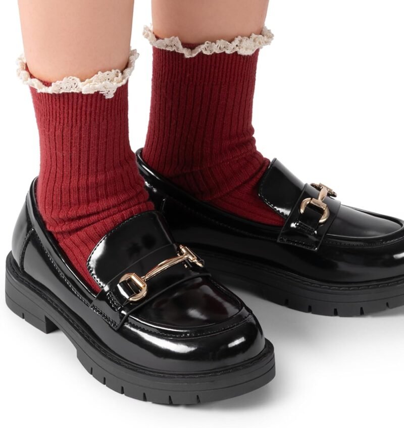 DREAM PAIRS Girls Loafers Chunky Platform Slip On Loafers School Uniform Dress Shoes - Image 6
