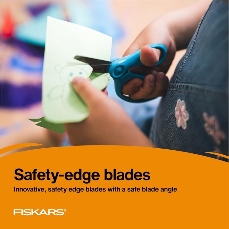 Fiskars 5" Blunt-Tip Scissors for Kids Ages 4-7 (3-Pack) - Scissors for School or Crafting - Back to School Supplies - Red, Blue, Turquoise - Image 3