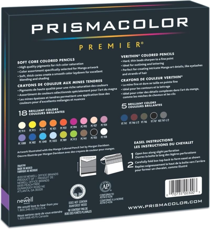 Prismacolor Premier Colored Pencils, Manga Colors, Adult Coloring, 23 Pack - Image 2