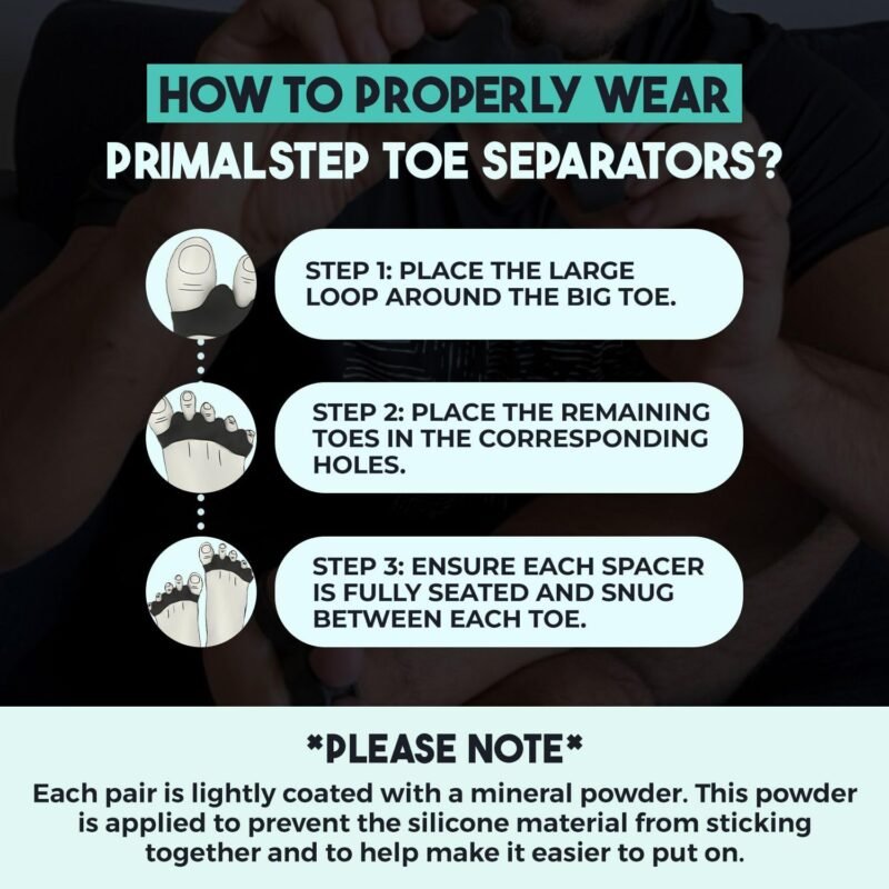 Size XL Toe Separators - Over 50% Thicker & More Durable - Dr. Recommended - Loved by Those with Bunions or Plantar Fasciitis - Toe Spacers for Athletic Mobility (Extra Large) - Image 7