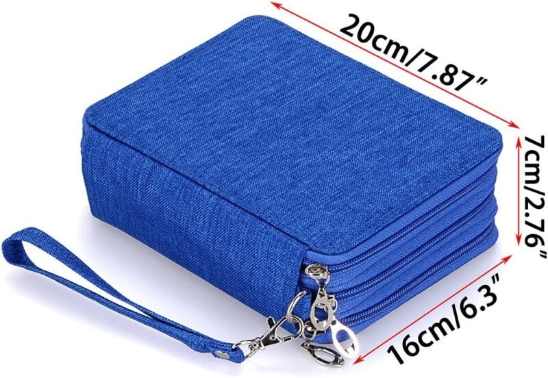BTSKY Zippered Pencil Case-Canvas 72 Slots Handy Pencil Holders for for Prismacolor Watercolor Pencils, Crayola Colored Pencils, Marco Pencils (Blue) - Image 7