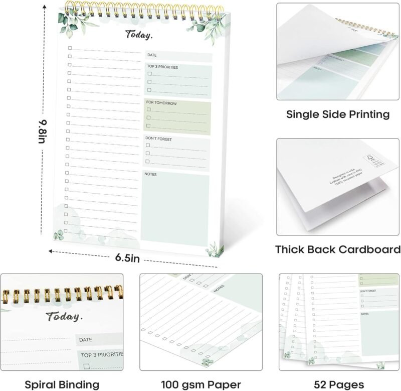 To Do List Pad - To Do List Notebook for Work with 52 Sheets, Undated Daily Planner Perfect for Daily Tasks and Goal Setting, To Do List Notepad Suitable for Office, Home and School-Nature - Image 6