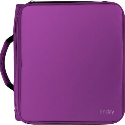 Enday 2 Inch Zipper Binder - 880 Sheet Capacity, 5 Pockets, Expanding File Folder with Durable Handle, Multiple Pockets School Binder Organizer, Purple