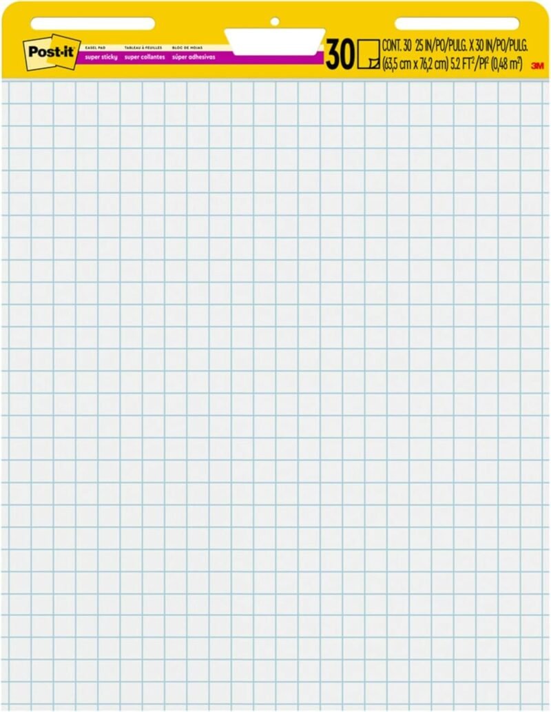 Post-it Super Sticky Easel Pad 25 x 30 Inches 30 Sheets/Pad 2 Pads (560) Large White Grid Premium Self Stick Flip Chart Paper Super Sticking Power - Image 11