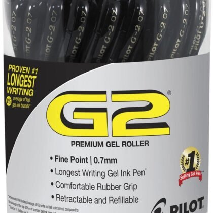 PILOT G2 Premium Gel Roller Pen, Retractable and Refillable, Fine Point 0.7 mm, Black Ink, 36 Count