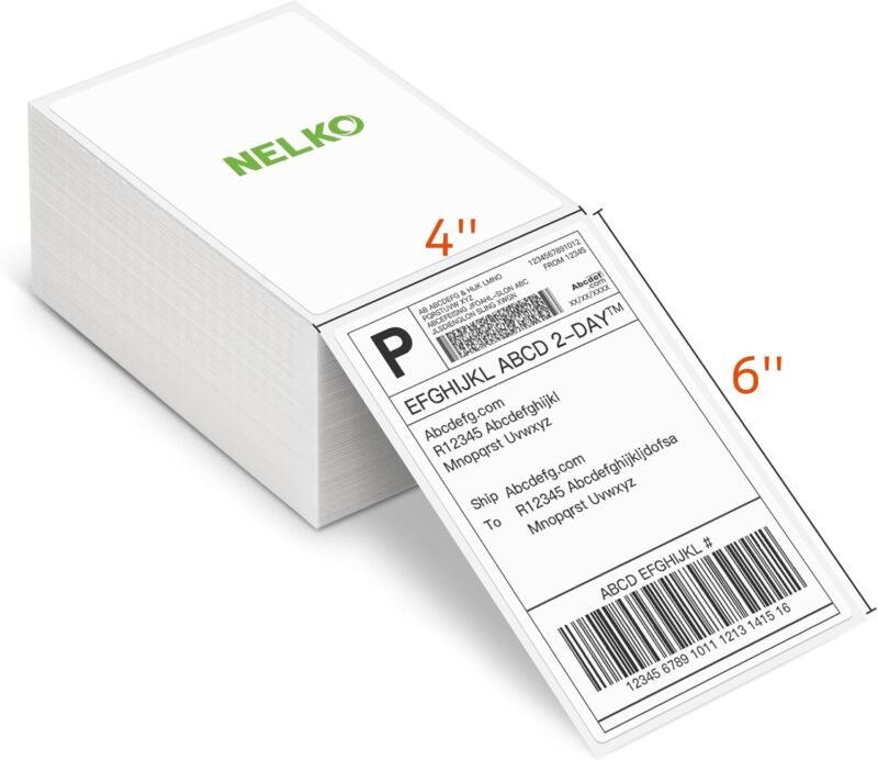 Nelko Genuine 4x6 Direct Thermal Shipping Label 500 Labels/1 Stacks, 4x6 Thermal Labels for Nelko PL70E Shipping Label Printer, Perforated and Strong Adhesive, Commercial Grade - Image 3
