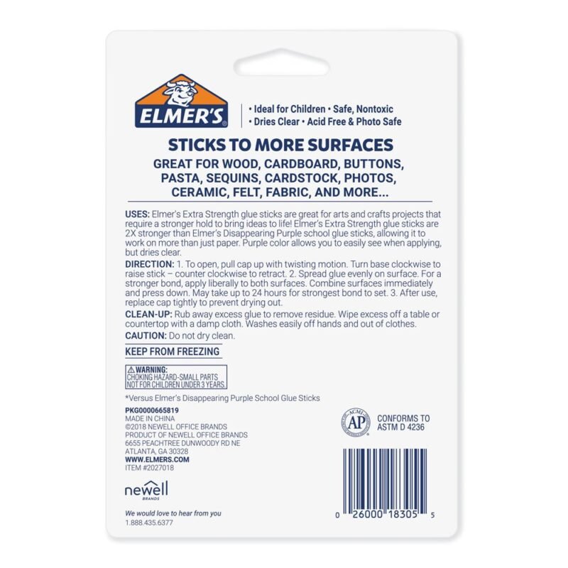 Elmer’s Extra Strength School Glue Sticks, Washable, 6 Grams, 4 Count - Image 4