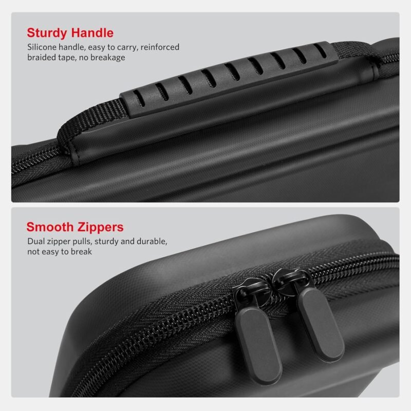 CoBak Large Capacity Carrying Case for Nintendo Switch 2 (2025) - 3 in 1 Accessories Bundle with 2 Screen Protectors, Thumb Grip Caps, 24 Game Cartridges, Hard Shell Portable Travel Pouch, Black - Image 4