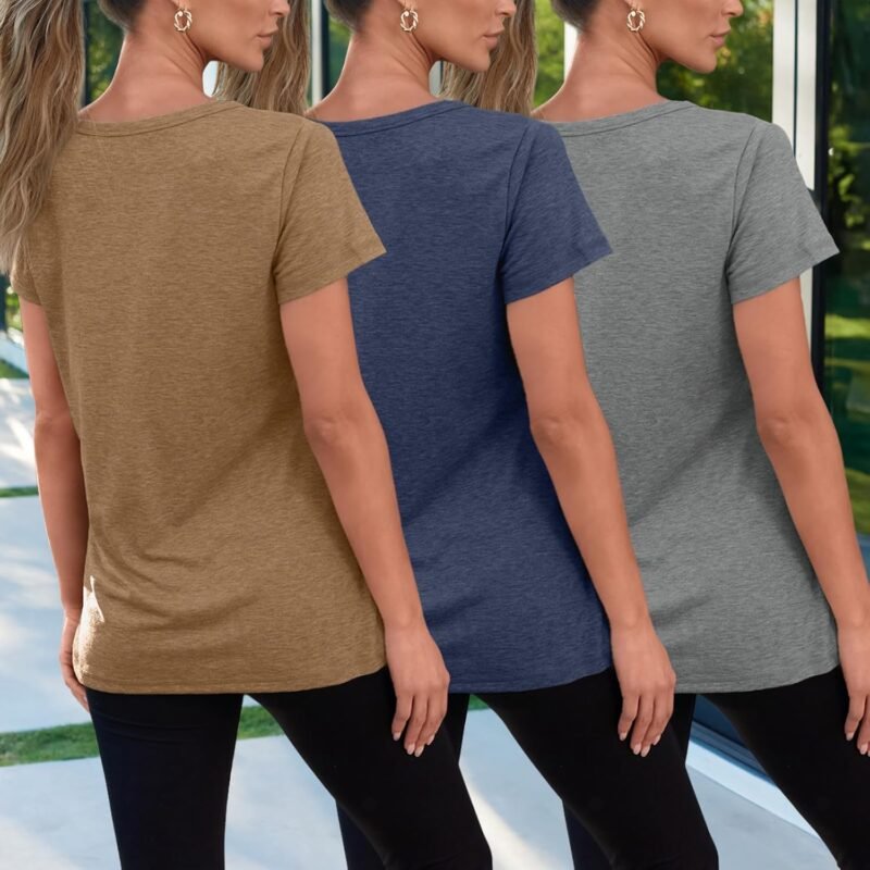 SUNBS Womens 3 Pack T-Shirts Short Sleeve Summer Tops Fashion Basic Tees Comfy Casual Vacation Outfits Workout Clothes 2025 - Image 4