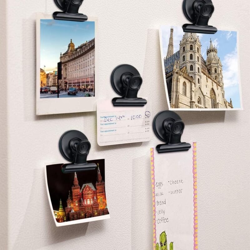Strong Office Black Magnetic Clips Heavy Duty Refrigerator Magnet Hook Clips for Photo Displays, Whiteboards, Locker, Fridge, Classroom, School, Office(10 Pack) (Black) - Image 6