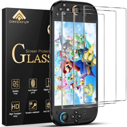 daydayup 3-Pack Screen Protector Tempered Glass for Nintendo Switch 2 [7.9 inch] 2025-HD Clear Anti-Scratch Travel Transparent Clear Screen Protector for Nintendo Switch 2 Console & Accessories