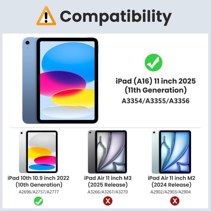 MoKo Case for iPad (A16) 11th Generation 11 Inch 2025, iPad 10th Generation 10.9 inch 2022, Slim Stand Protective Cover with Hard PC Translucent Back Shell Cover, Support Touch ID, Navy Blue - Image 2