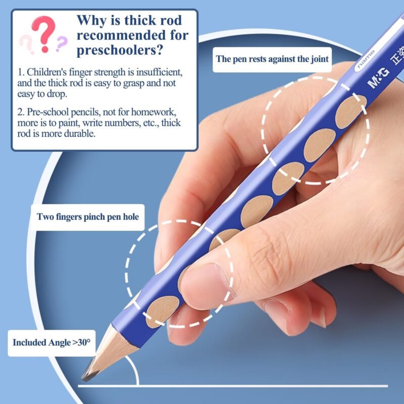 M&G 12 Pcs Triangular Pencils for Kids, Triangular Pole with Grip Correction HB Pencils, Pre-sharpened, Graphite Wood Pencils with Smooth Writing for School, Office, Painting, Sketching, Weddings - Image 4