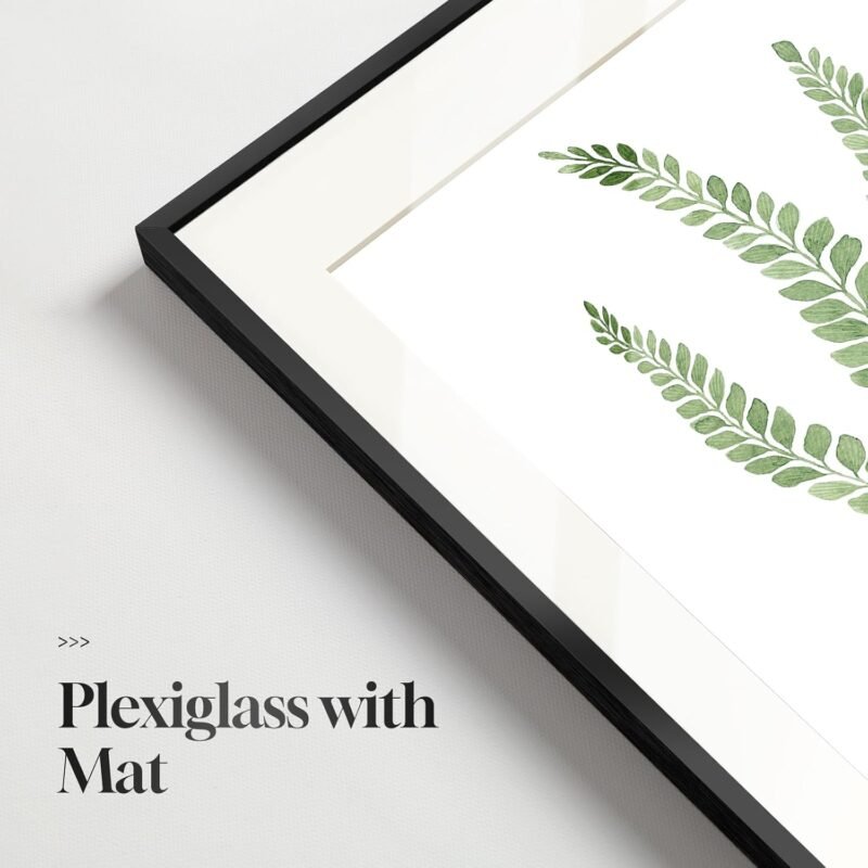 Framed Green Nature Botanical Wall Art, Set of 6 Minimalist Plant Leaf Painting Prints Artwork, Natural Fern Leaves Picture for Modern Farmhouse Living Room Bedroom Bathroom Kitchen Home Decor, 11x14 - Image 6