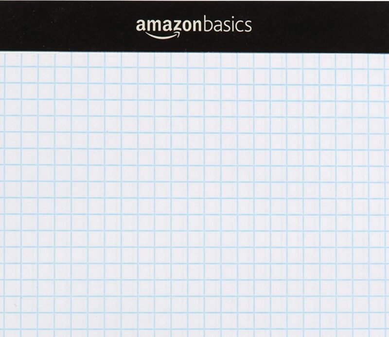 Amazon Basics Quad Ruled Graph Paper Pad, 600 Sheets, 6 pack of 100 Sheets, White, Letter Size 8.5 x 11-inch - Image 4