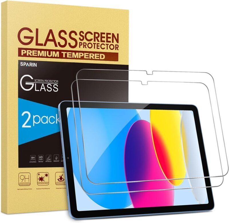 SPARIN Screen Protector for iPad 11th 10th Generation (iPad A16 11-inch 2025/10.9 inch 2022), 2 Pack Tempered Glass for iPad 11/10 Gen, Case Friendly, Anti-Scratch, Touch Sensitive - Image 9