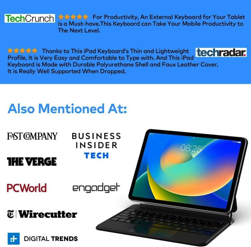 Keyboard Case for iPad 10th Generation 2022 & 11th (A16, 2025) – Magic-Style Keyboard with Multi-Touch Trackpad – Floating Cantilever Stand – Magnetic Case for iPad 10.9 inch 10th / 11th Gen. - Image 9