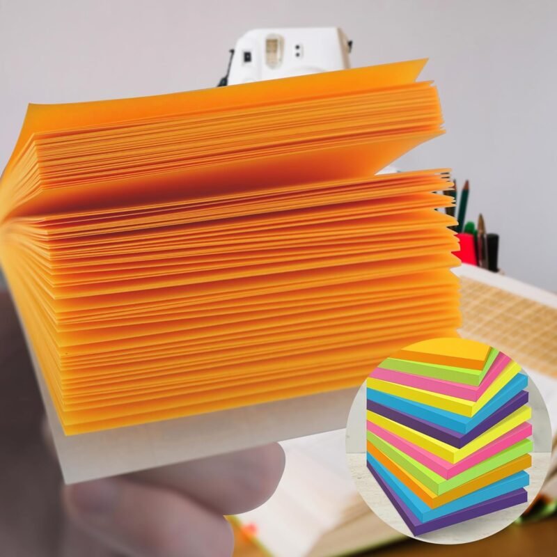 OHOME Sticky Notes - 12 Pads, 3”x3” - Colorful Self-Stick Post Notes Bulk - Office Desk Accessories | Teacher Classroom Must Haves,Aesthetic School Supplies for Home,Stocking Stuffers for Women - Image 6