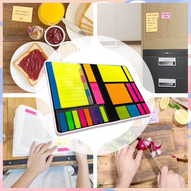 Sticky Notes Set 710 Pack, Divider Sticky Notes Tabs, Office Supplies, Planner Sticky Note Dividers Tabs, Book Notes, Back to School Supplies (710pcs) - Image 6