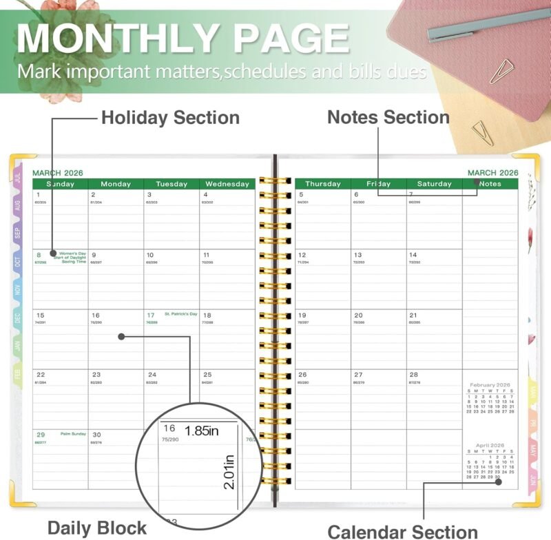 2025-2026 Teacher Planner - Lesson Plan Book for Teachers 25-26, 8.5"x11" Big Academic Planner from July 2025 to June 2026, Weekly & Monthly School Agendar Book with Tab,Stickers for Teachers Supplies - Image 3