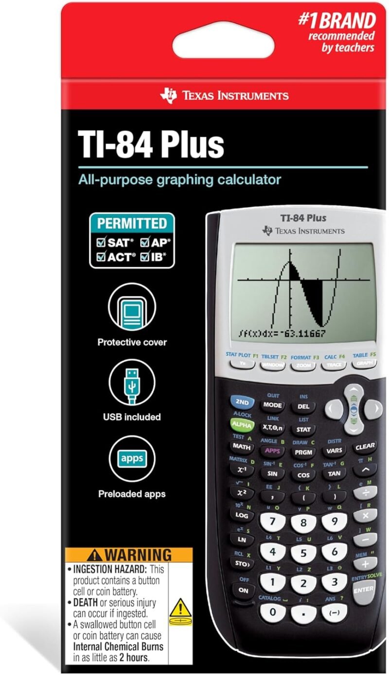 Texas Instruments TI-84 Plus Graphics Calculator, Black 320 x 240 pixels (2.8" diagonal) - Image 2