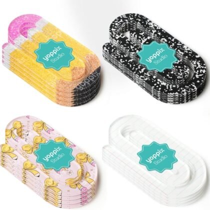12 Pcs Jumbo Teacher Acrylic Paper Clips Teacher Appreciation Gift Cute Penci Paperclip Design for Office Classroom Bookmark Gift Book Lovers, Back to School Supplies