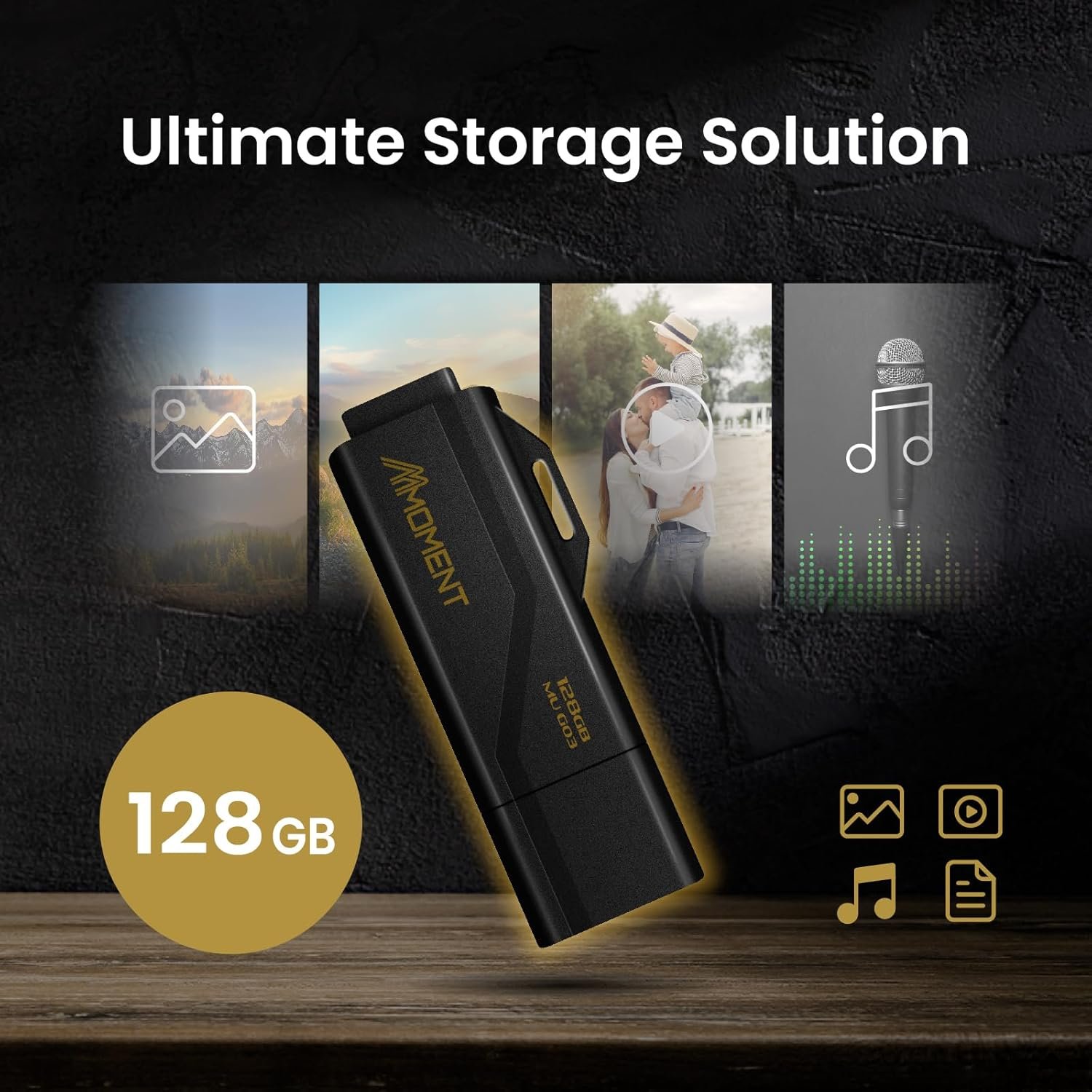 Moment 128GB (4 Pack) MU G03 USB Flash Drive 4-Pack – USB 3.2 Memory Stick with Protective Cap and Keychain Loop, Up to 100MB/s Read, 30MB/s Write – Plug & Play USB Drive for PC, Mac, TV, Car - Image 6