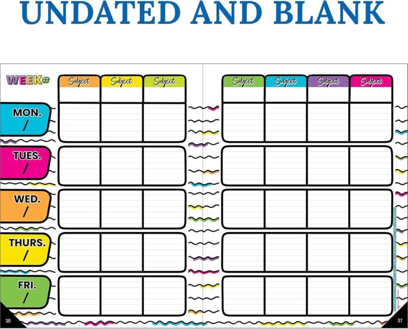 Carson Dellosa Kind Vibes Teacher Planner—Undated Weekly/Monthly Lesson Plan Book and Record Organizer for Classroom or Homeschool (8 inches x 11 inches) - Image 4