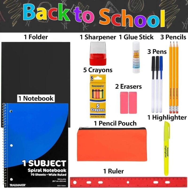20 Piece School Supplies Pack for K-12 Back to School Supplies Bundle for School Students, Boys and Girls - Image 2