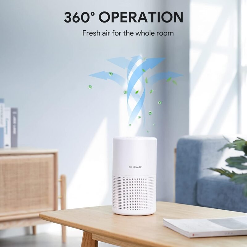 Air Purifiers for Bedroom, FULMINARE H13 True HEPA Air Filter, Quiet Air Cleaner With Night Light,Portable Small Air Purifier for Home, Office, Living Room - Image 4