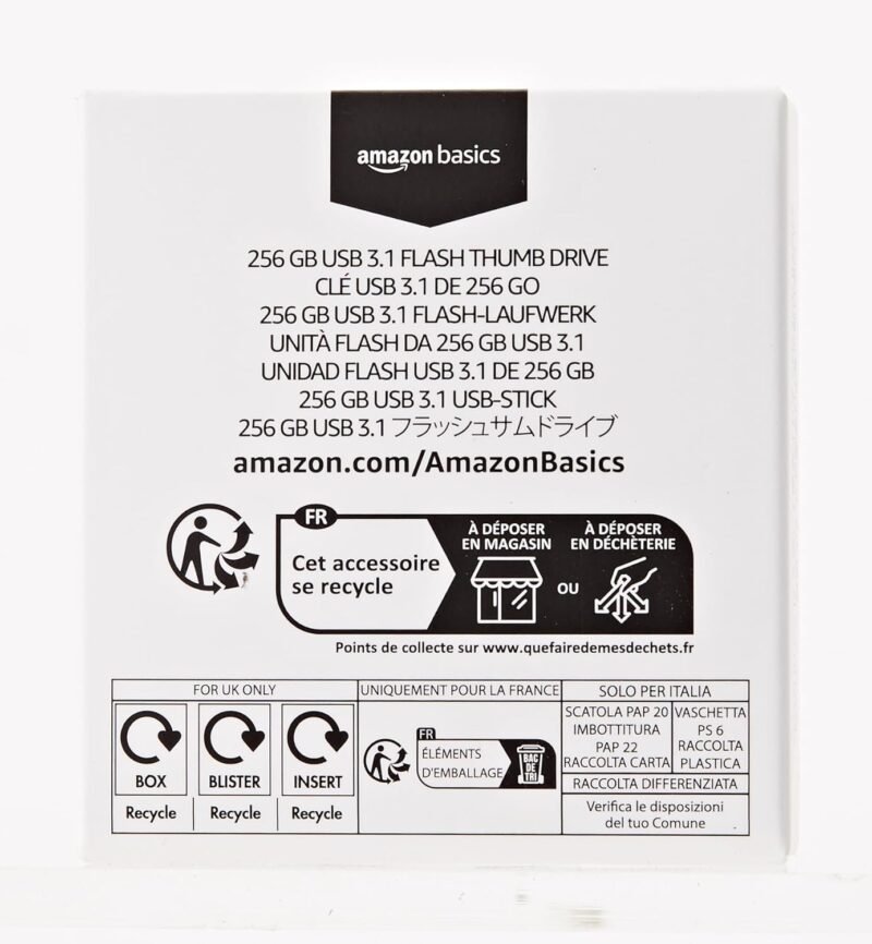 Amazon Basics 256 GB Ultra Fast USB 3.1 High Capacity Flash Drive for Data Transfer and Storage, Black - Image 8