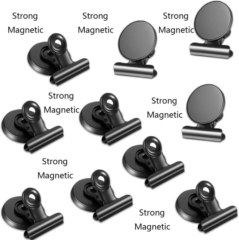 Strong Office Black Magnetic Clips Heavy Duty Refrigerator Magnet Hook Clips for Photo Displays, Whiteboards, Locker, Fridge, Classroom, School, Office(10 Pack) (Black) - Image 3