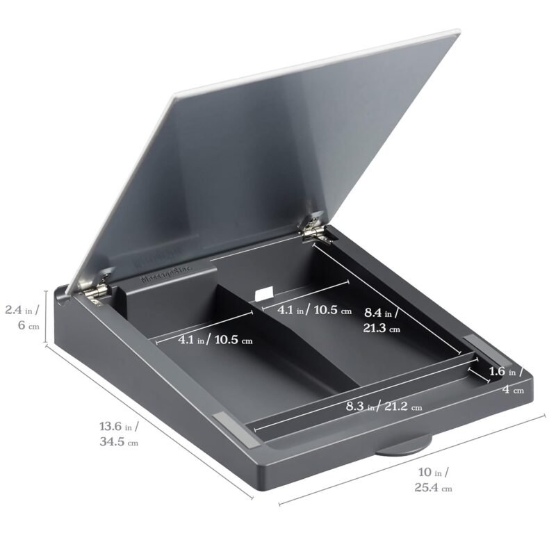 ECR4Kids MessageStor Dry-Erase Glass Board Memo Station, Desk Organizer, White - Image 3