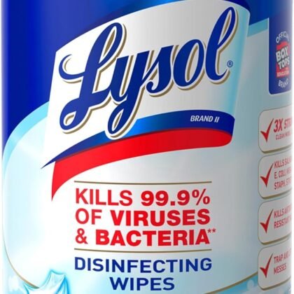 Lysol Disinfectant Wipes, Multi-Surface Antibacterial Cleaning Wipes, For Disinfecting and Cleaning, Crisp Linen, 80 Count