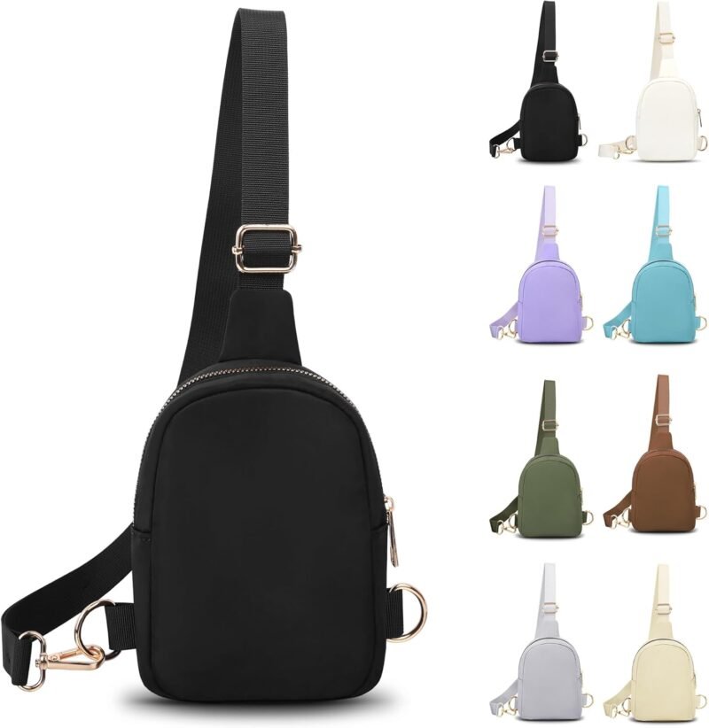 VOROLO Small Sling Bag For Men and Women，Crossbody Bags For Women with Ajustable Strap Trendy Cross body Bag Black