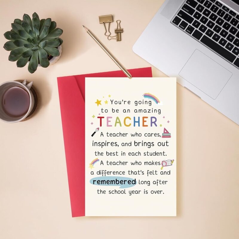 Best Teacher Graduation Gifts for Women Men, Funny New Teacher Card, First Year Gifts for Education Major - Image 3