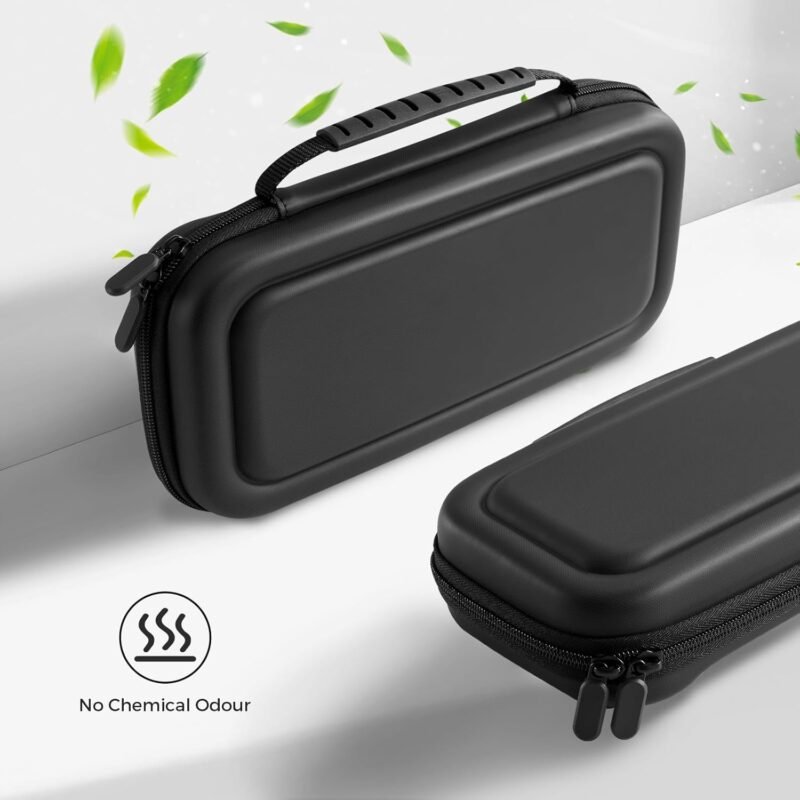 CoBak Large Capacity Carrying Case for Nintendo Switch 2 (2025) - 3 in 1 Accessories Bundle with 2 Screen Protectors, Thumb Grip Caps, 24 Game Cartridges, Hard Shell Portable Travel Pouch, Black - Image 5