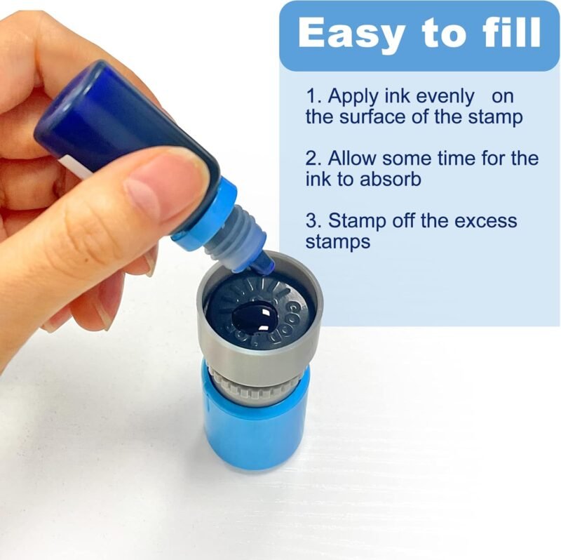 Round Teacher Stamps for Grading Classroom, Set of 8 Color Rubber Teacher Self-Inking Stamp Set for Homework Teacher Supplies - Image 4