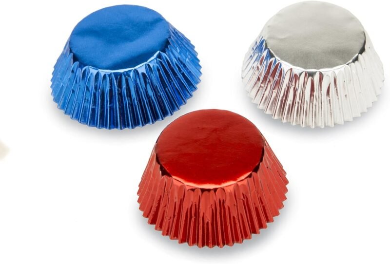Fox Run Patriotic Foil Muffin and Cupcake Liners, Set of 45, Standard Size Wrappers